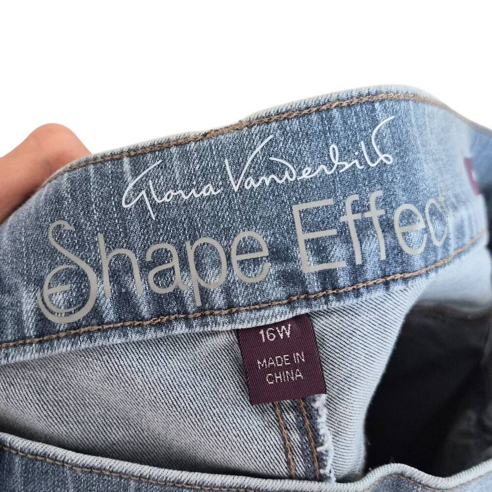 Gloria Vanderbilt Shape Effect Pull On Flare Jean Sonoma Valley Whiskers Sz 16W - Picture 6 of 9
